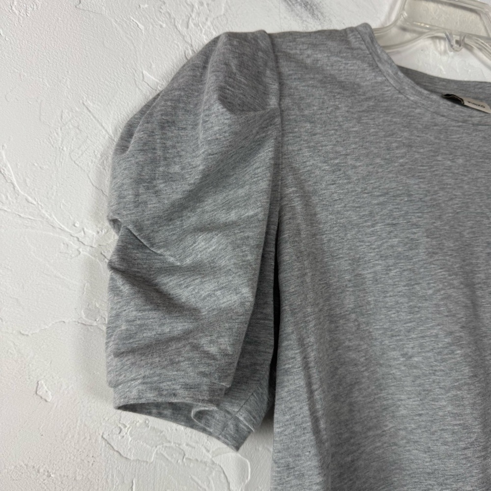 Pinko Italy Shirt‎ Knit Top Tee Zafira Jersey Heather Marled Light Grey Puff - Picture 3 of 9